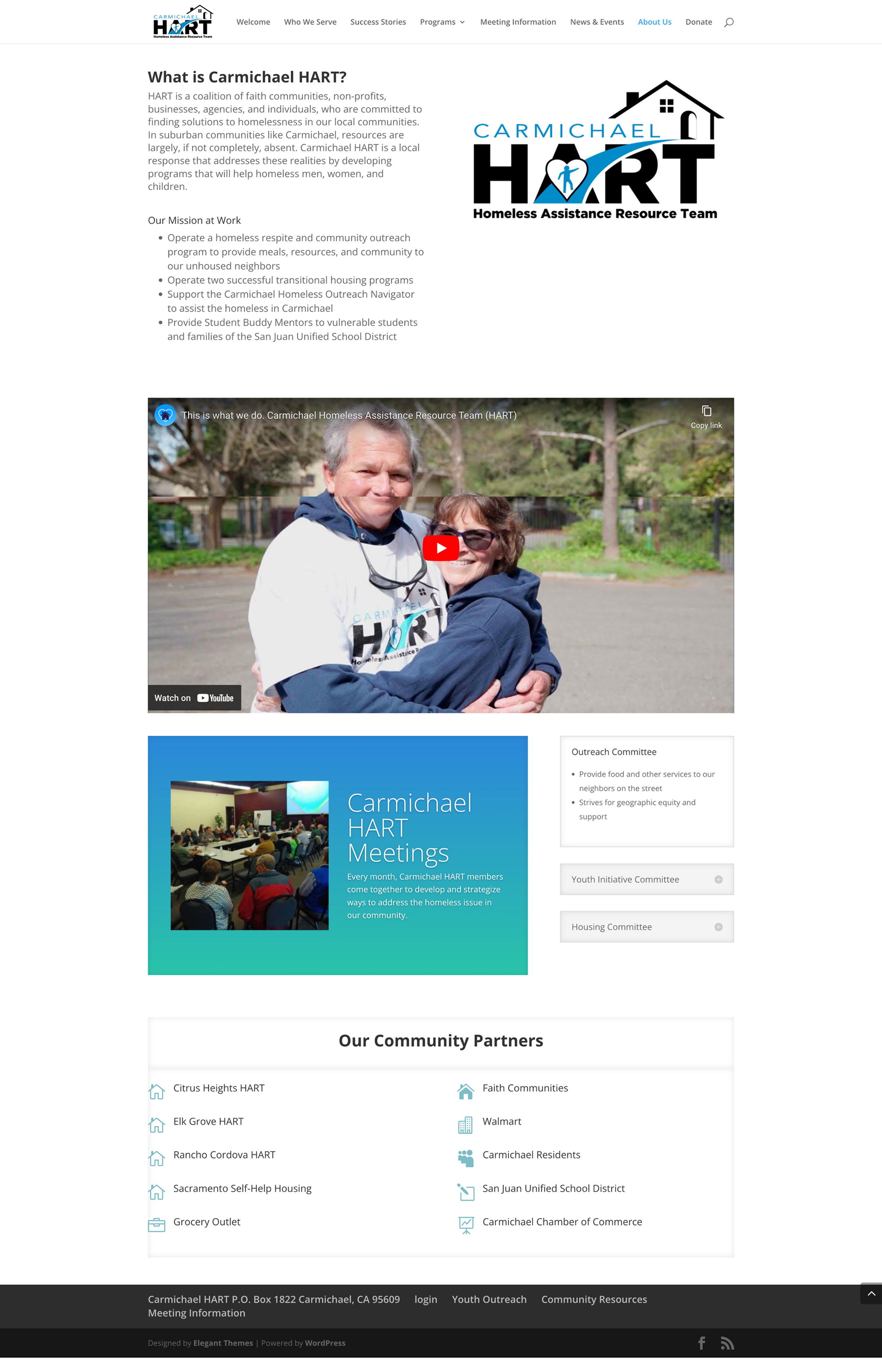Legacy About Us page presenting organizational information separately from the people the organization serves